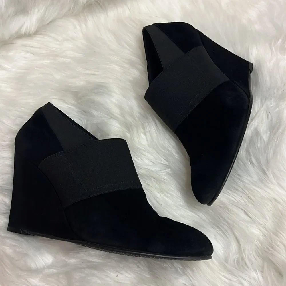Stuart Weitzman black suede wedge shoes size 10 B33‎ - Picture 2 of 12